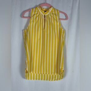 J. Crew Yellow and White Striped Sleeveless Camisole